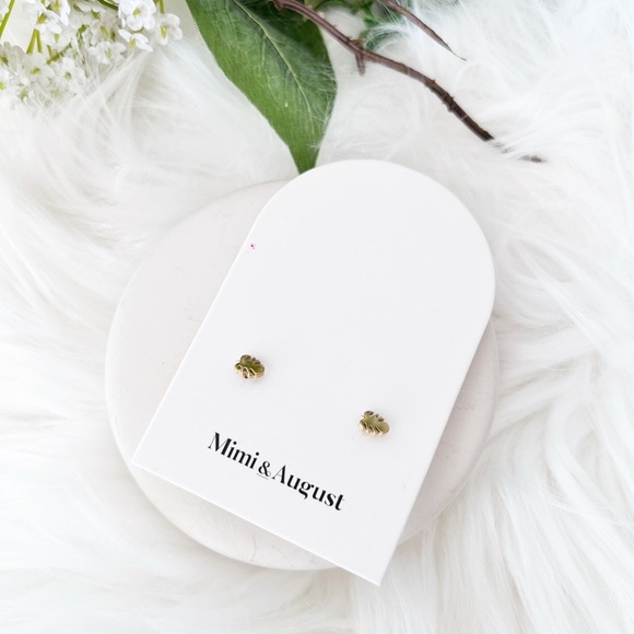 Stitch Fix Mimi & August Tiny Gold Minimalist Monstera Leaf Earrings - Picture 2 of 4